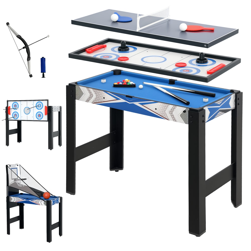 Mini table multi-jeux 5 en 1 plastique bleu Mini table multi-jeux 5 en 1 plastique bleu