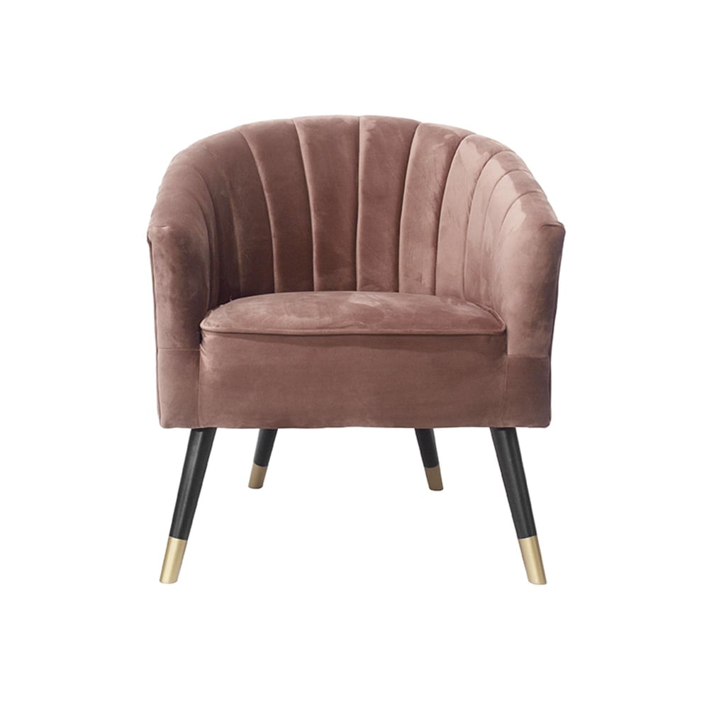 Fauteuil velours rose 70x71x80cm