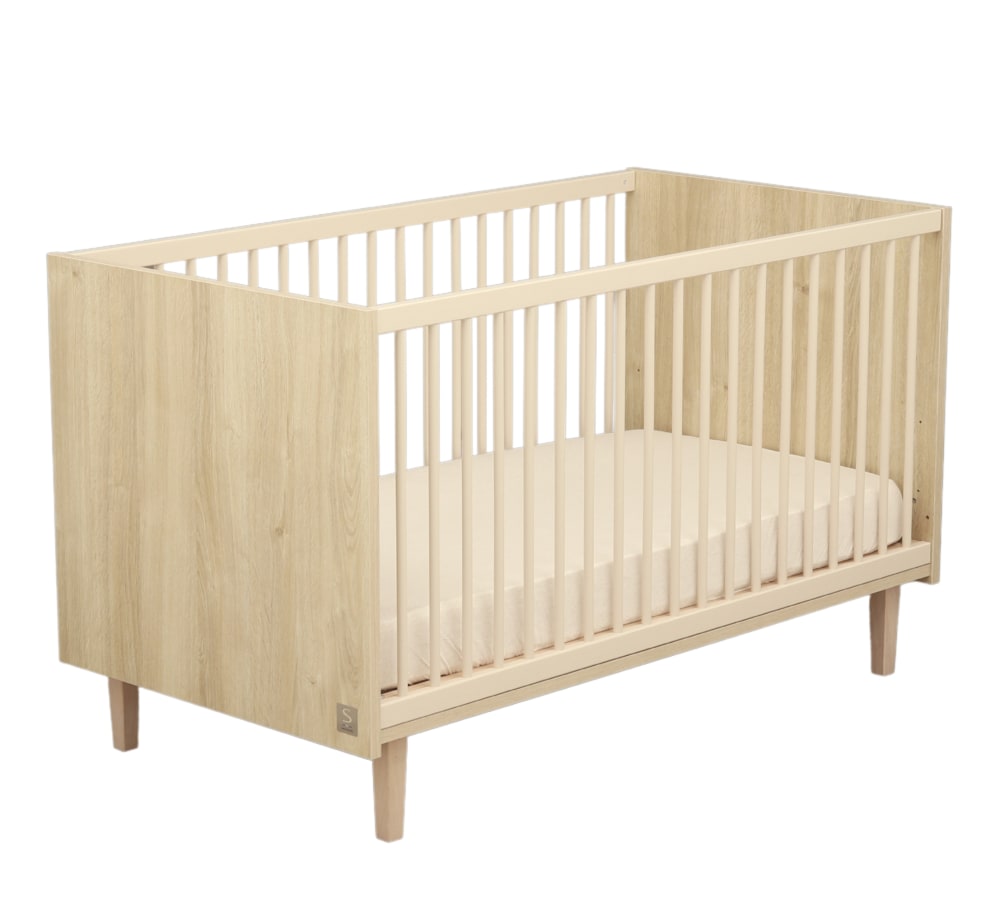 Sauthon Ausziehbares Bett 140x70 - Little Big bed auf Holzfüßen BRAUN SPANPLATTE Baby