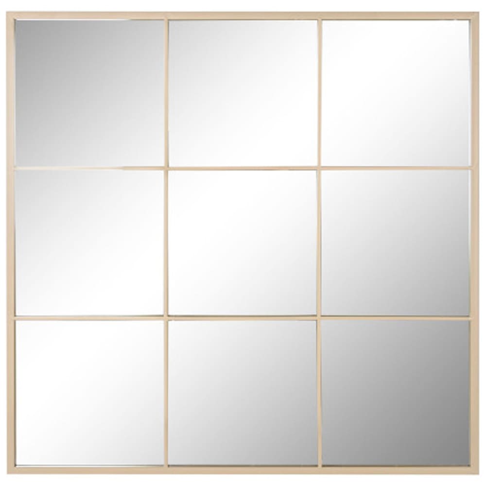 Miroir mural fenêtre métal beige 90x2x90cm