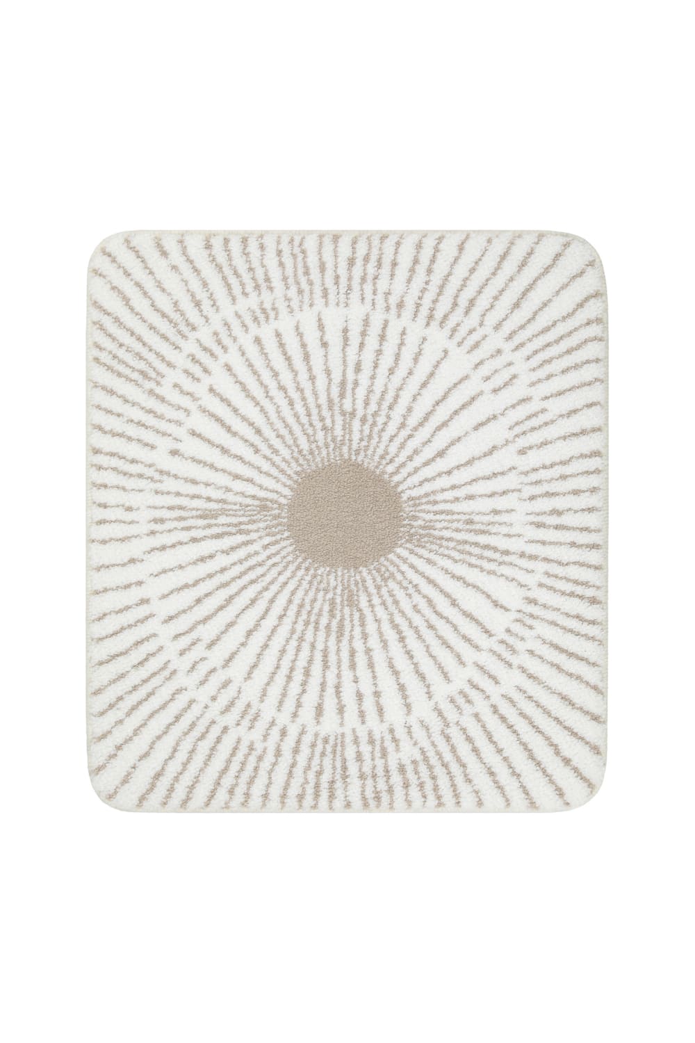 Tapis de bain blanc et beige 55x65