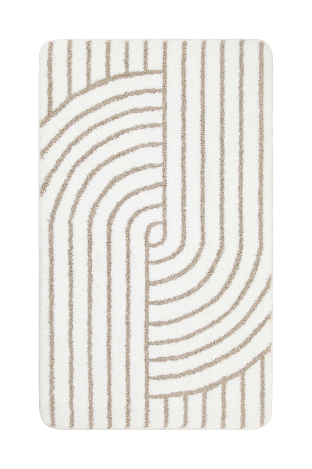 Tapis de bain blanc et - beige