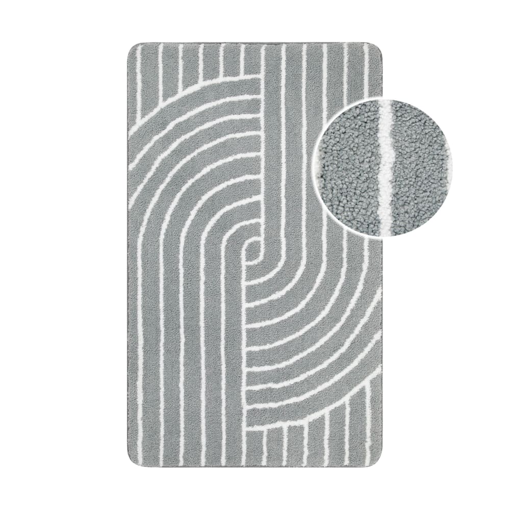 Tapis de bain gris et blanc 80x150 — vue 4