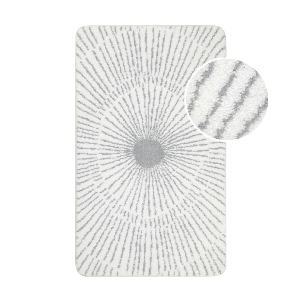 Tapis de bain blanc et gris 80x150 — vue 4