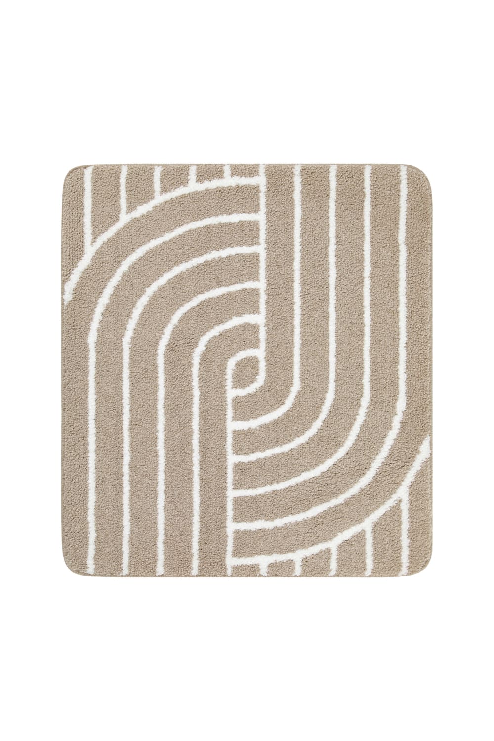 Tapis de bain beige et blanc 55x65