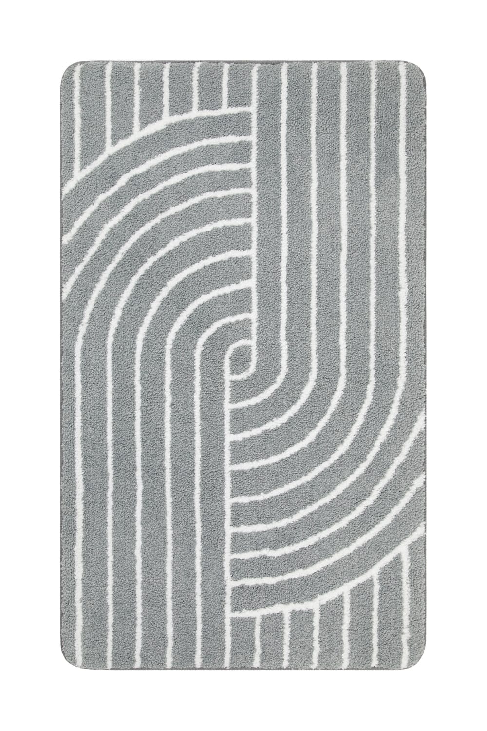 Tapis de bain gris et