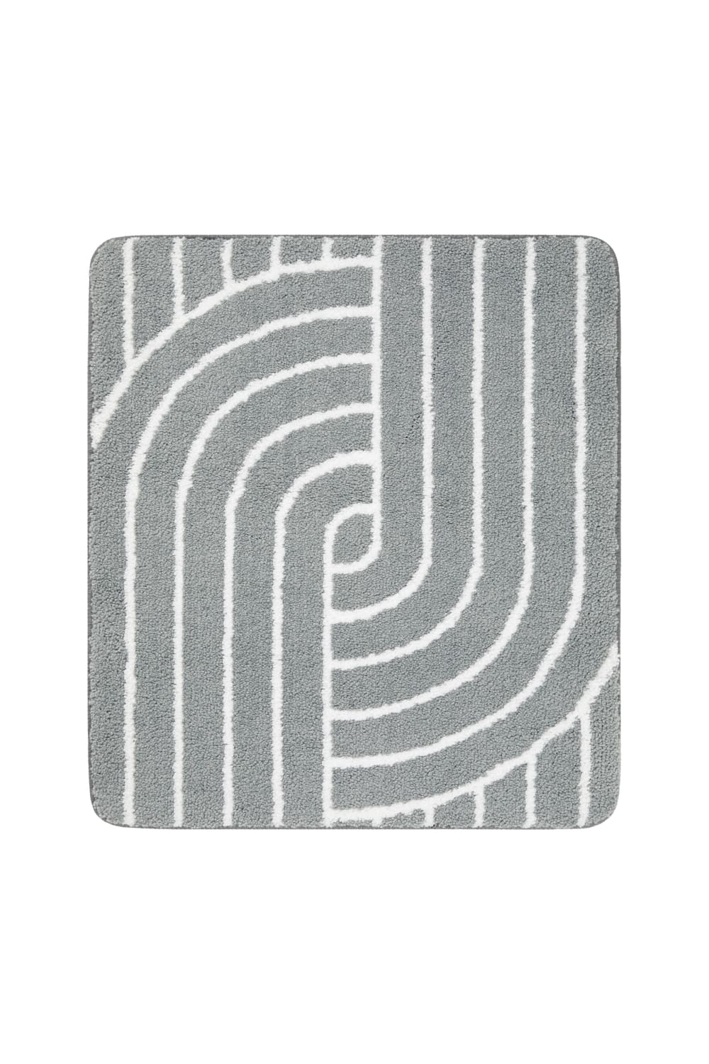 Tapis de bain gris et blanc 55x65