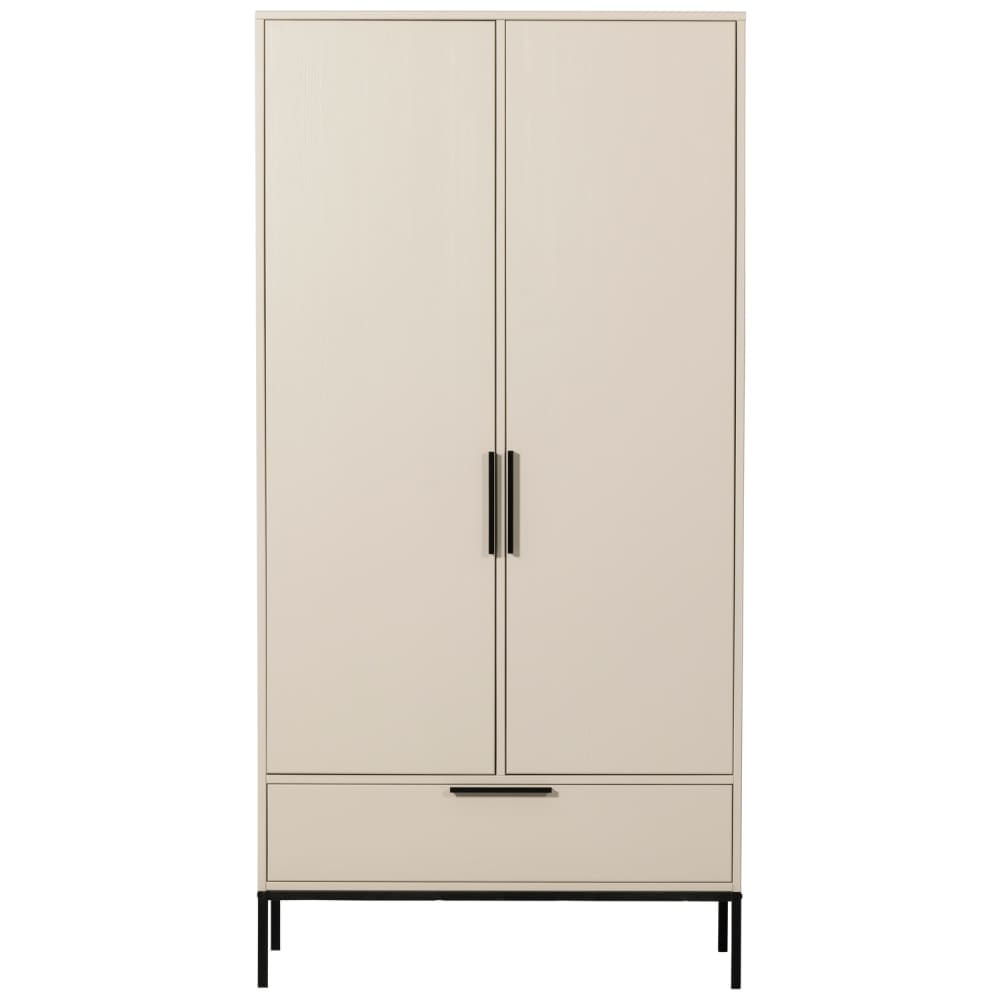 Armoire 2 portes en pin beige