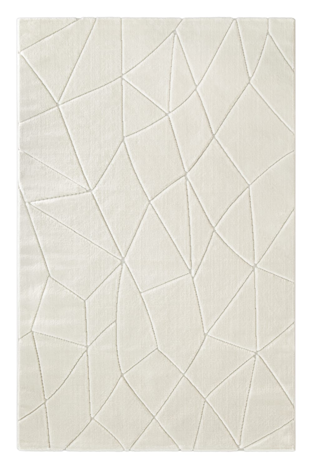 Tapis à relief effet optique blanc cassé 140x200