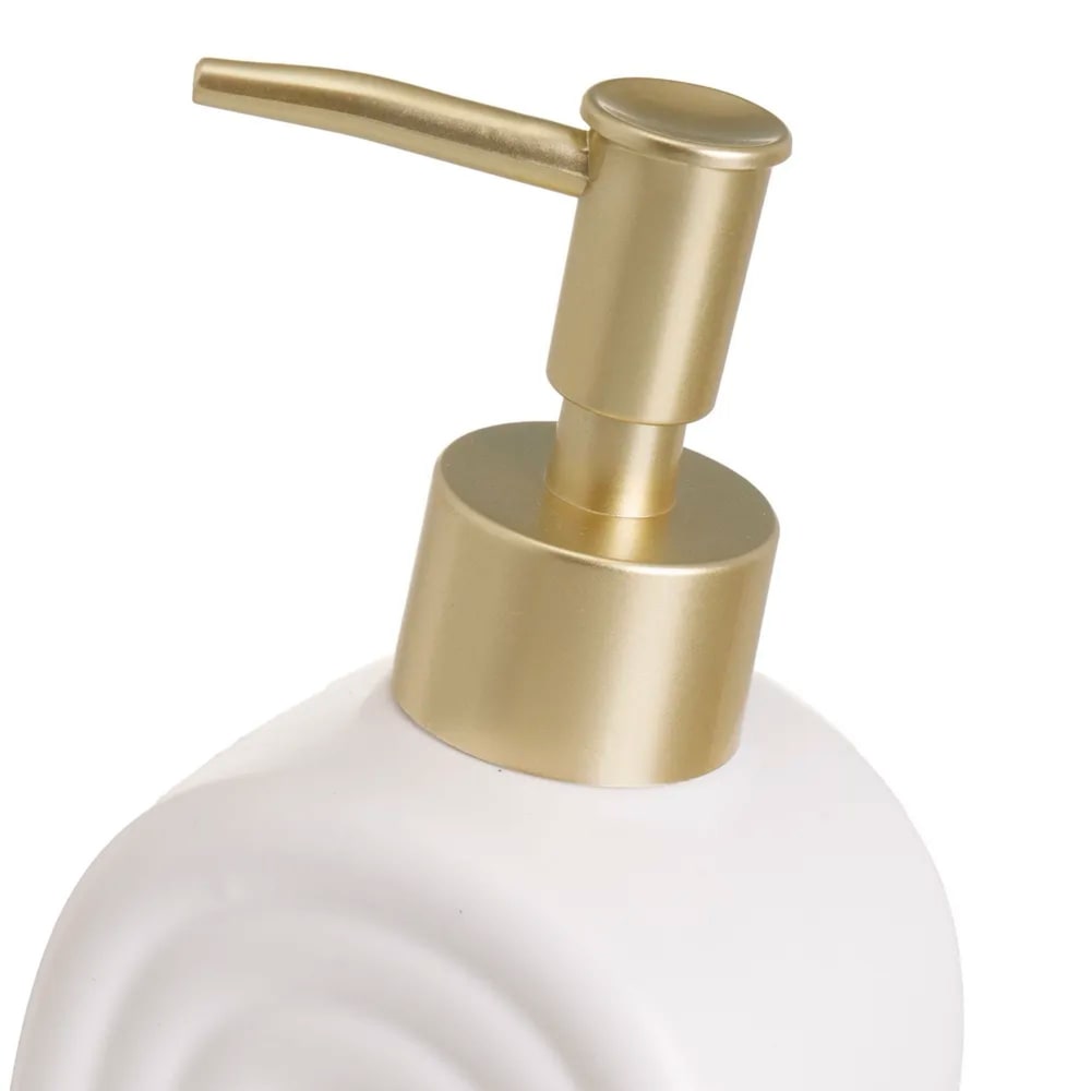 Set salle de bain céramique blanc et doré - image 2