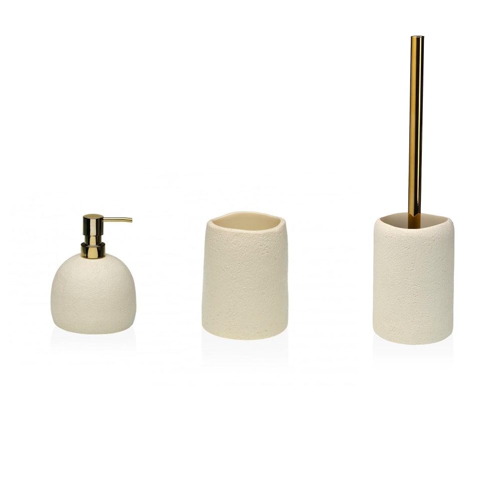 Porte brosse à dents en résine beige 7.5x7.5x10.5cm — vue 4