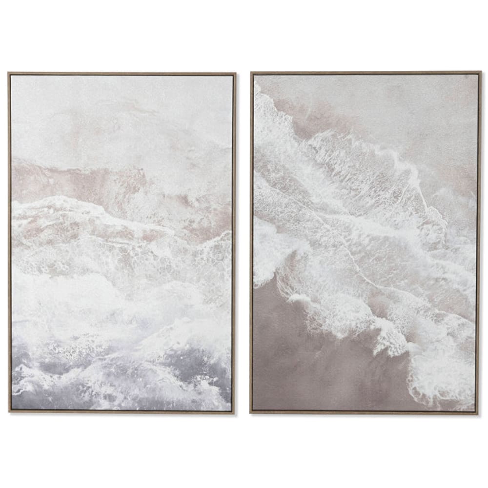 Set de 2 cadres décoratifs mer vagues 60x3x90cm