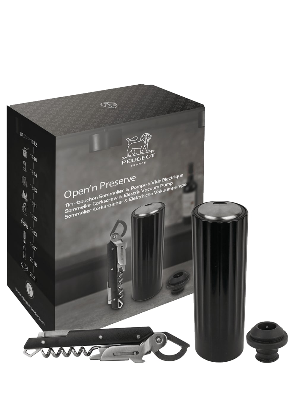 Open 'n Preserve Coffret cadeau - Tire-bouchon sommelier Clavelin et