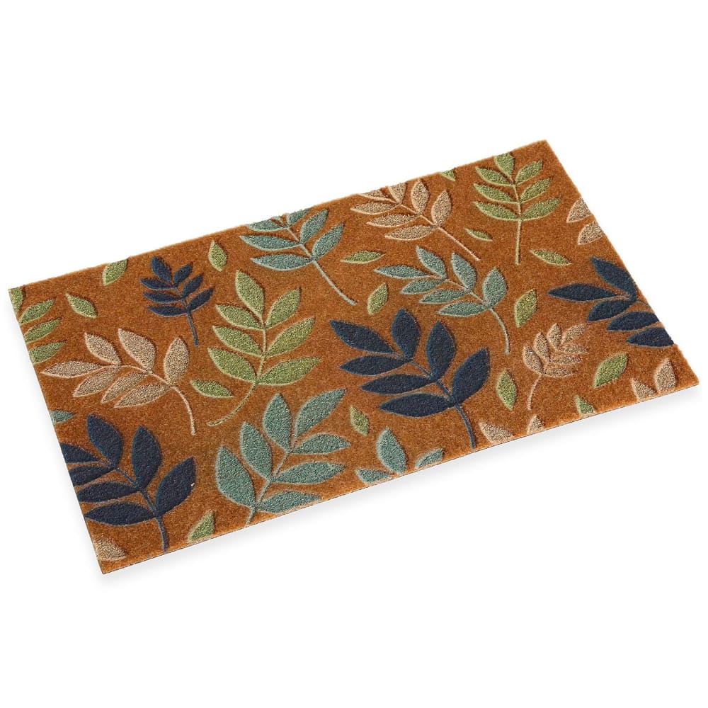 Paillasson coco et caoutchouc feuillage 70x40x2cm