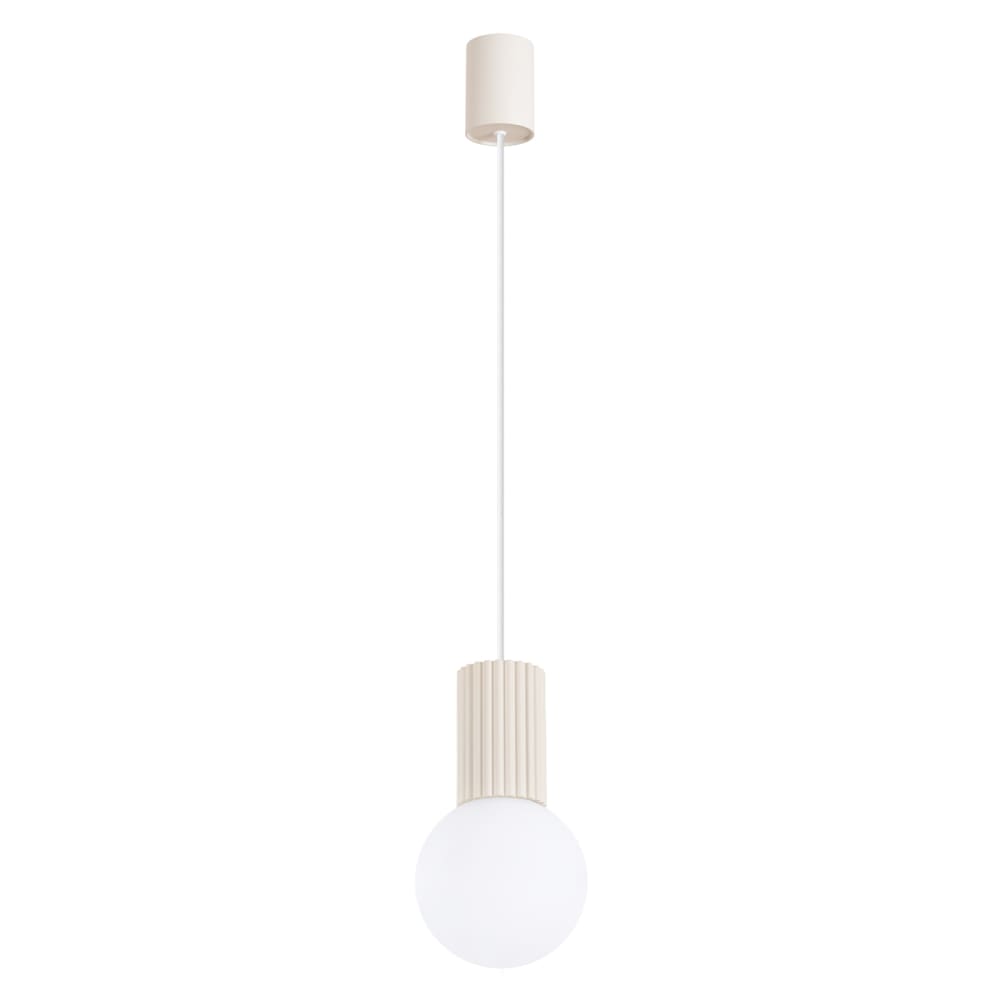 Sollux Lighting Pendelleuchte aus Aluminium/Glas in Beige style classic chic Beige Aluminium