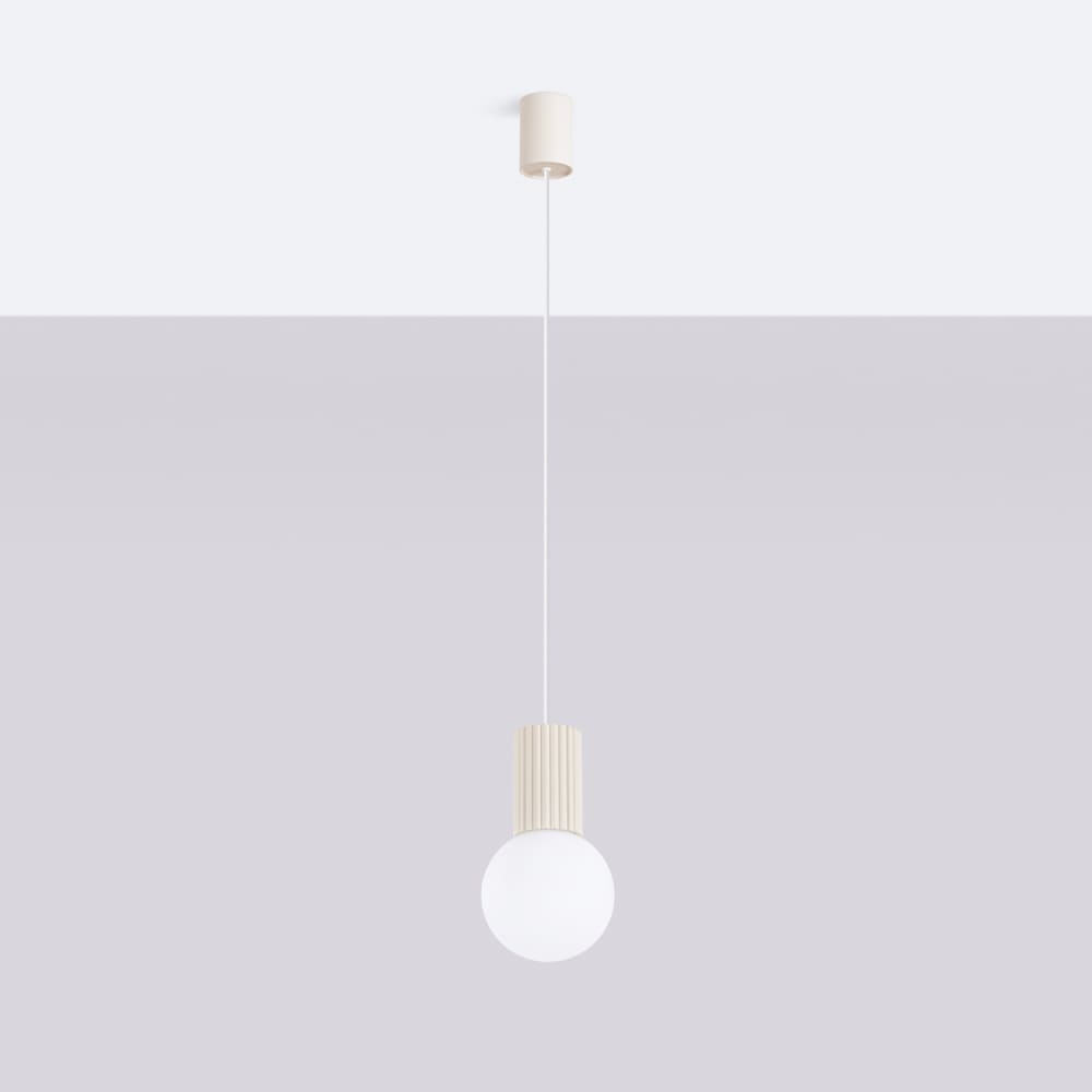 Pendelleuchte aus Aluminium/Glas in Beige - Maisons Du Monde