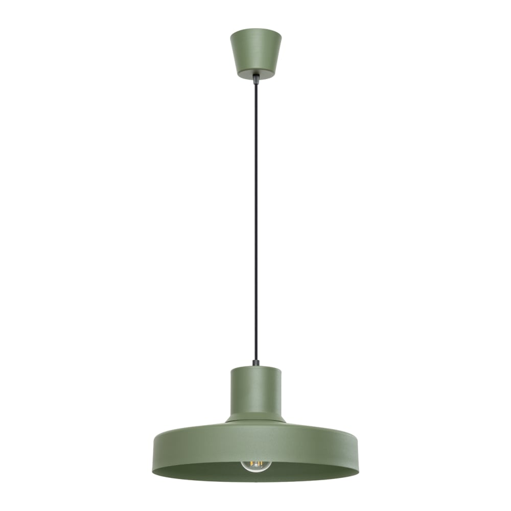 Lampe à suspension acier vert olive H 120 cm