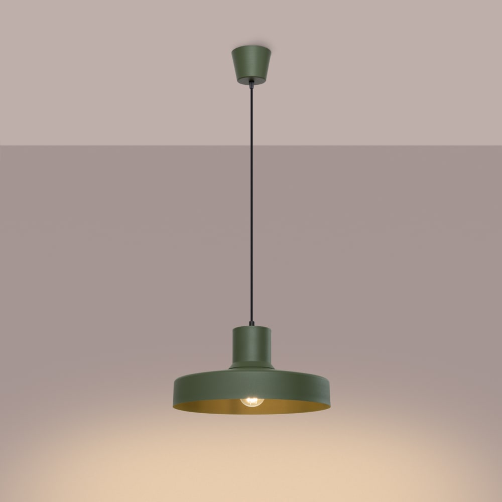 Lampe à suspension acier vert olive h 120 cm — vue 4
