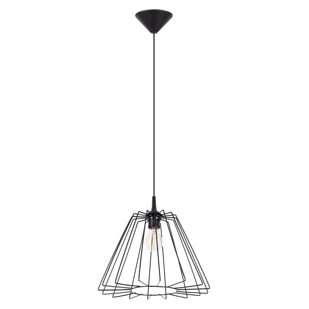 Lampe à suspension acier noir H 91 cm