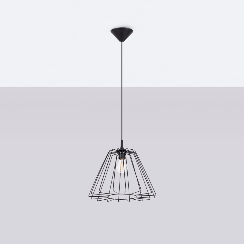 Lampe à suspension acier noir h 91 cm — vue 3