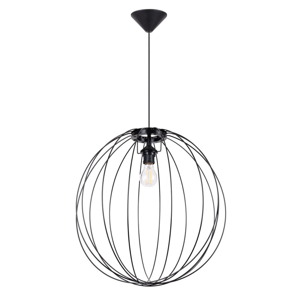 Lampe à suspension acier noir H 110 cm