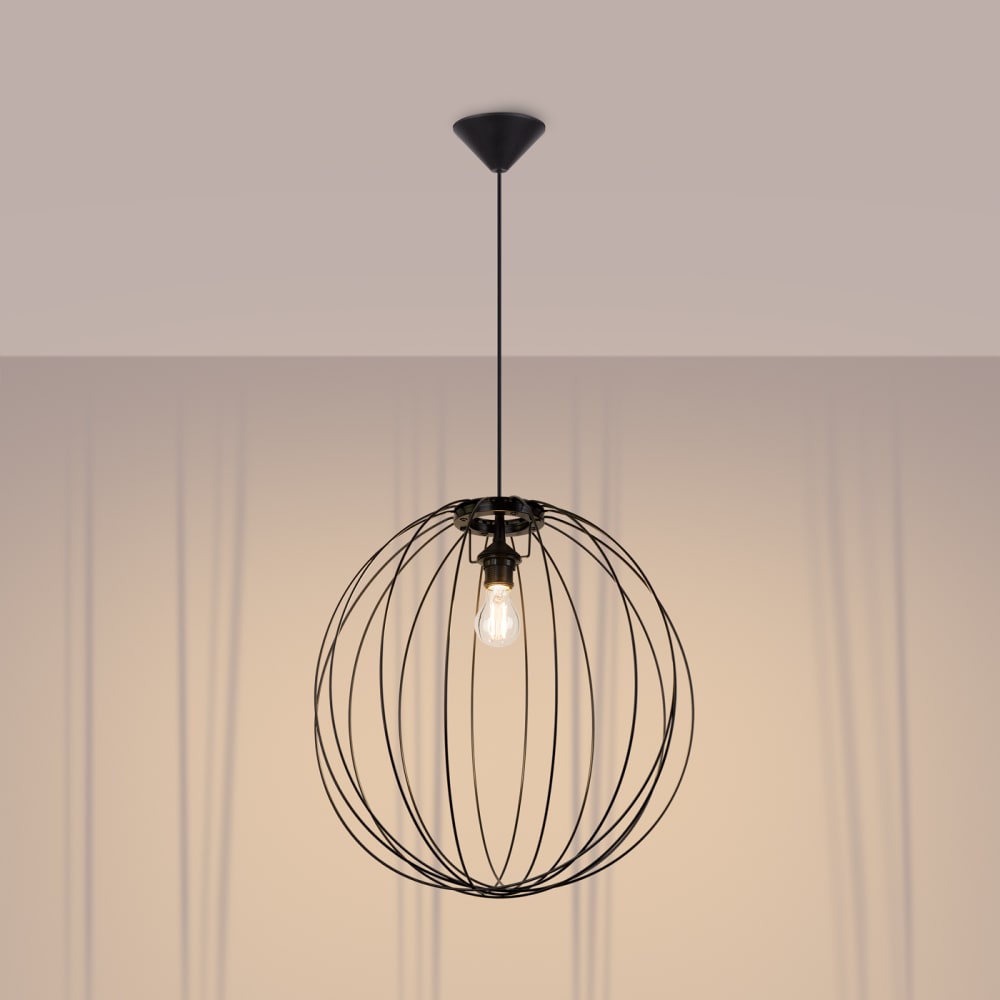 Lampe à suspension acier noir h 110 cm — vue 4