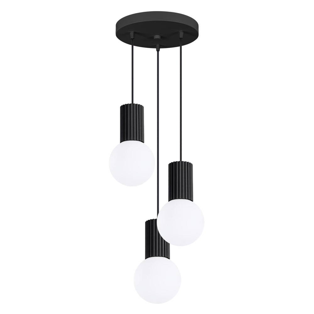 Lampe à suspension aluminium noir H 125 cm