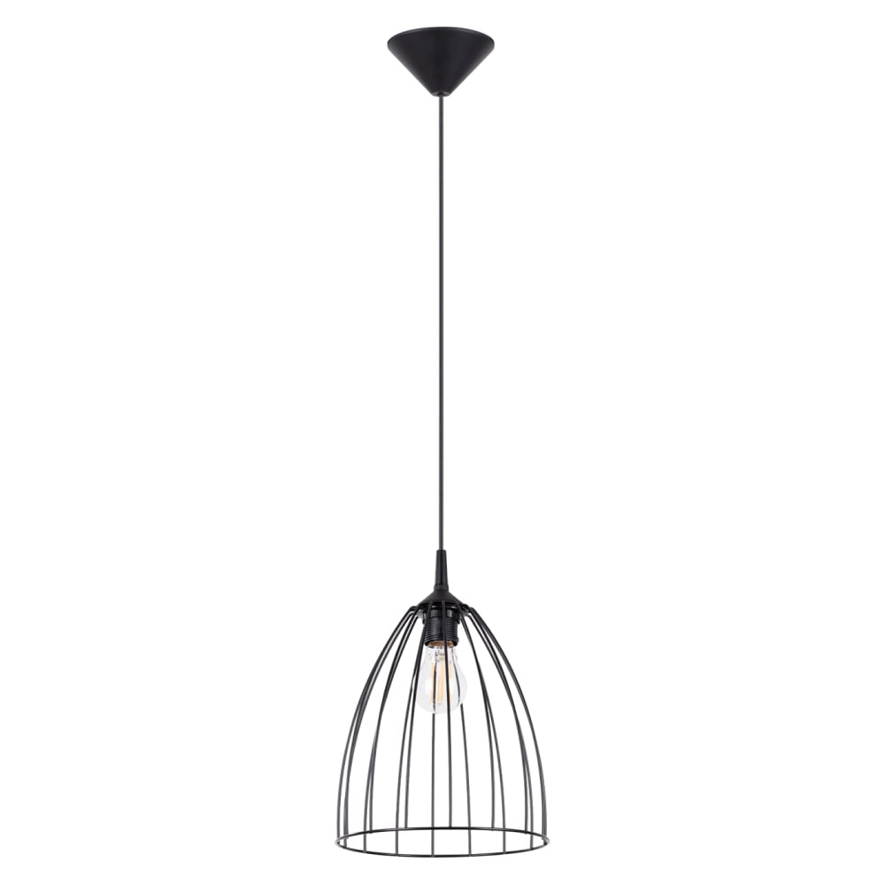 Lampe à suspension acier noir H 92 cm