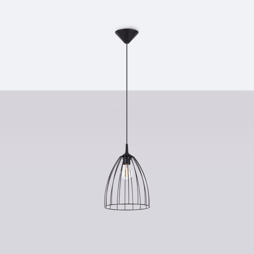 Lampe à suspension acier noir h 92 cm — vue 3