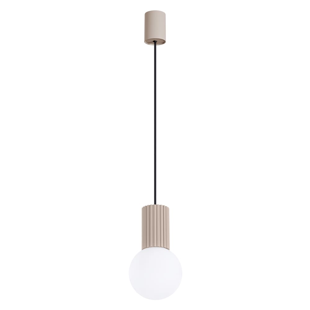 Lampe à suspension aluminium taupe H 120 cm