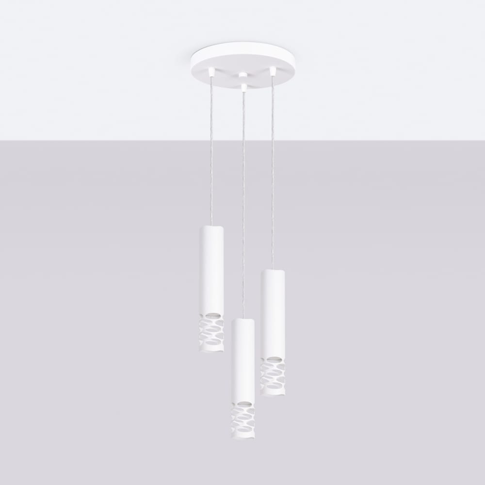 Lampe à suspension acier blanc h 125 cm — vue 3