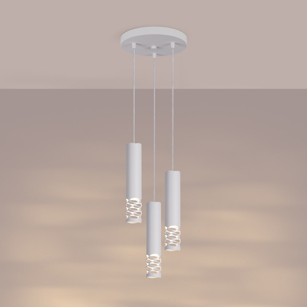 Lampe à suspension acier blanc h 125 cm — vue 4