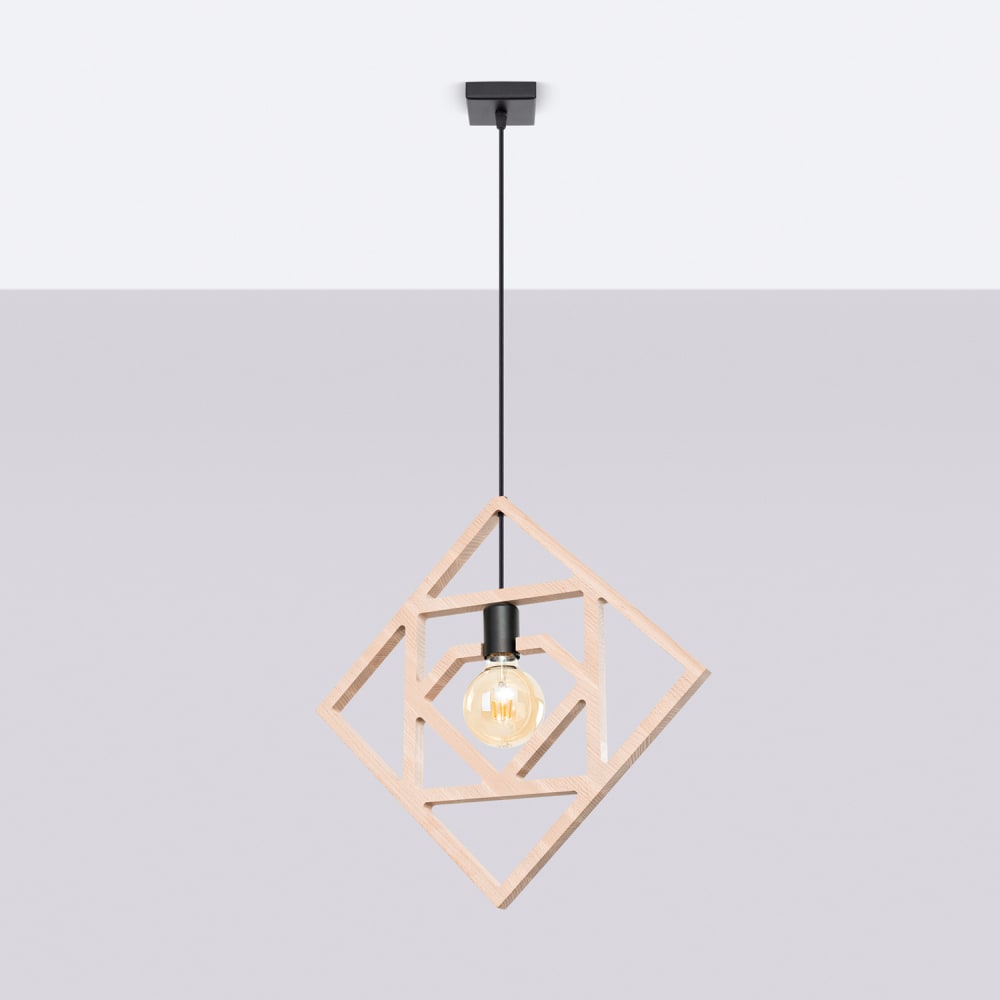 Lampe à suspension boisnoir h 145 cm — vue 3