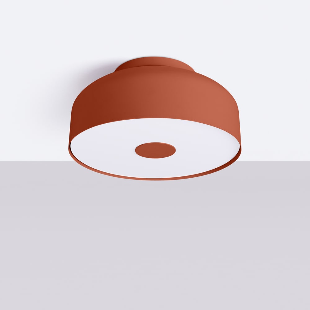 Plafonnier acier ocre rouge h 15 cm — vue 3
