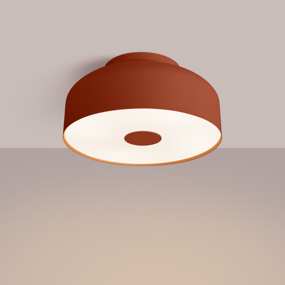 Plafonnier acier ocre rouge h 15 cm — vue 4