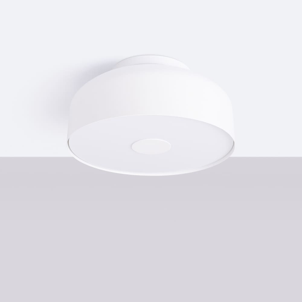Plafonnier acier blanc h 15 cm — vue 3