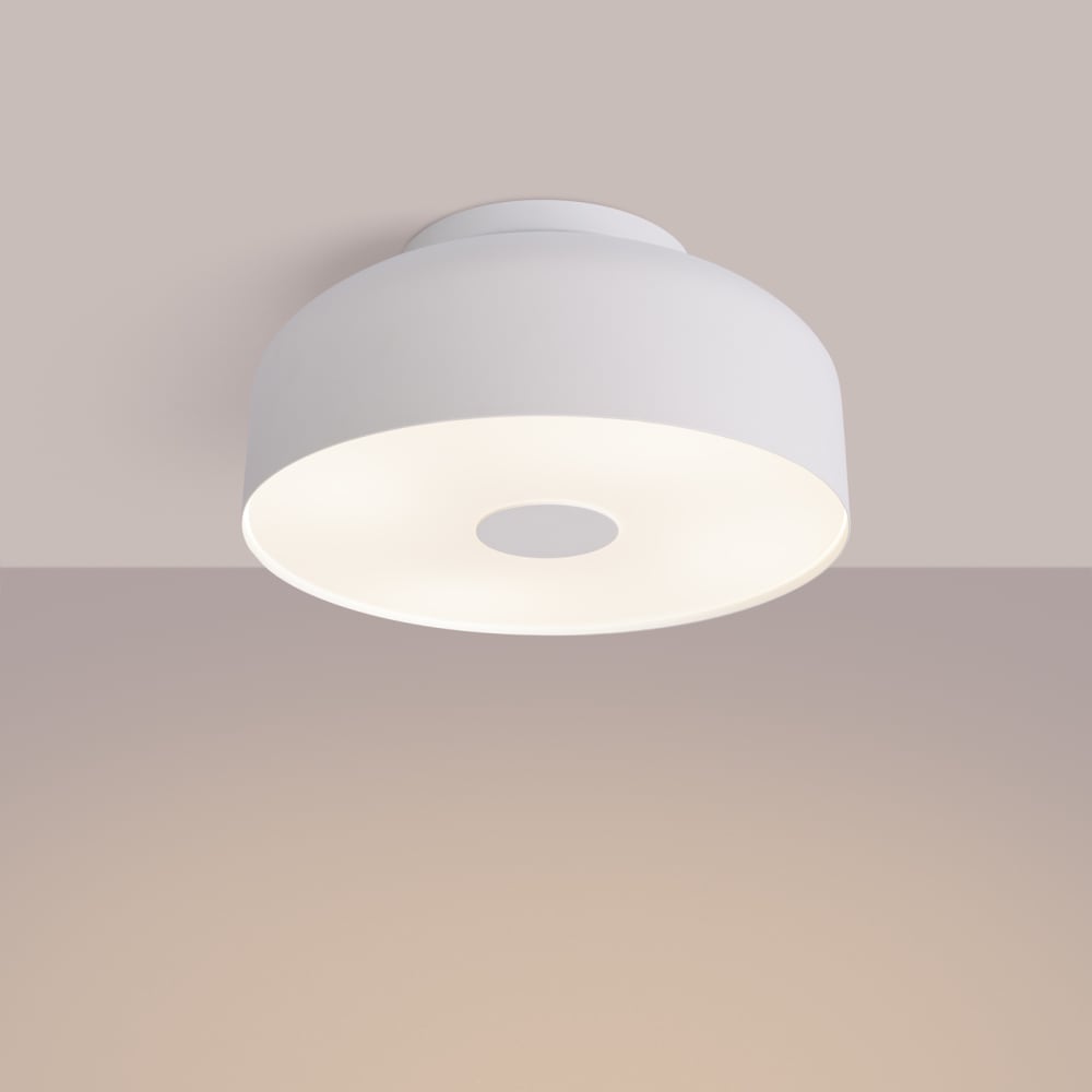 Plafonnier acier blanc h 15 cm — vue 4