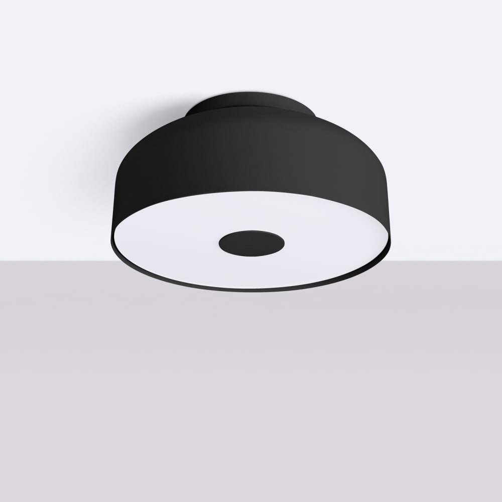 Plafonnier acier noir h 15 cm — vue 3