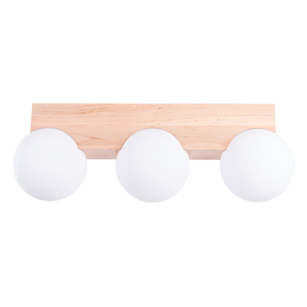 Sollux Lighting Deckenleuchte aus Holz/Glas in Naturholz/Weiß style modern Braun