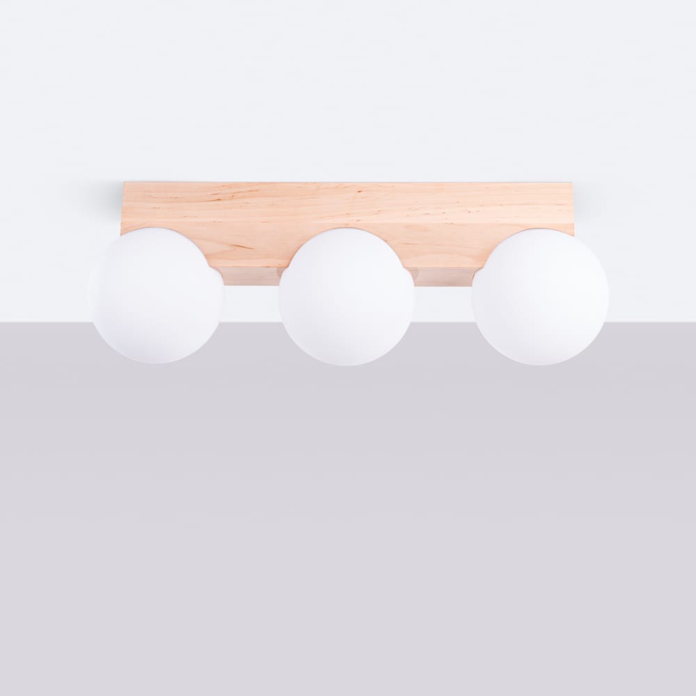 Plafonnier bois blanc h 16 cm — vue 3