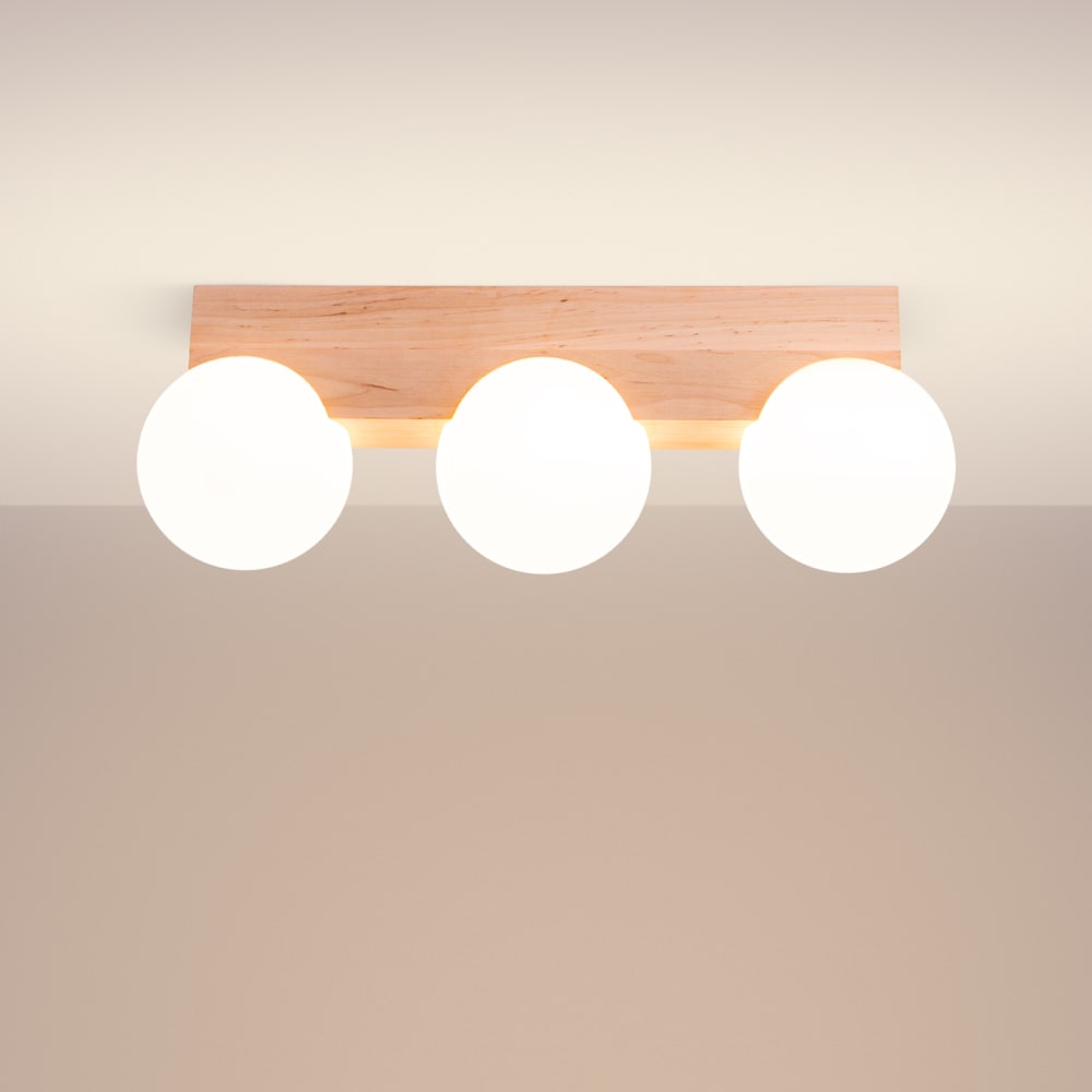 Plafonnier bois blanc h 16 cm — vue 4
