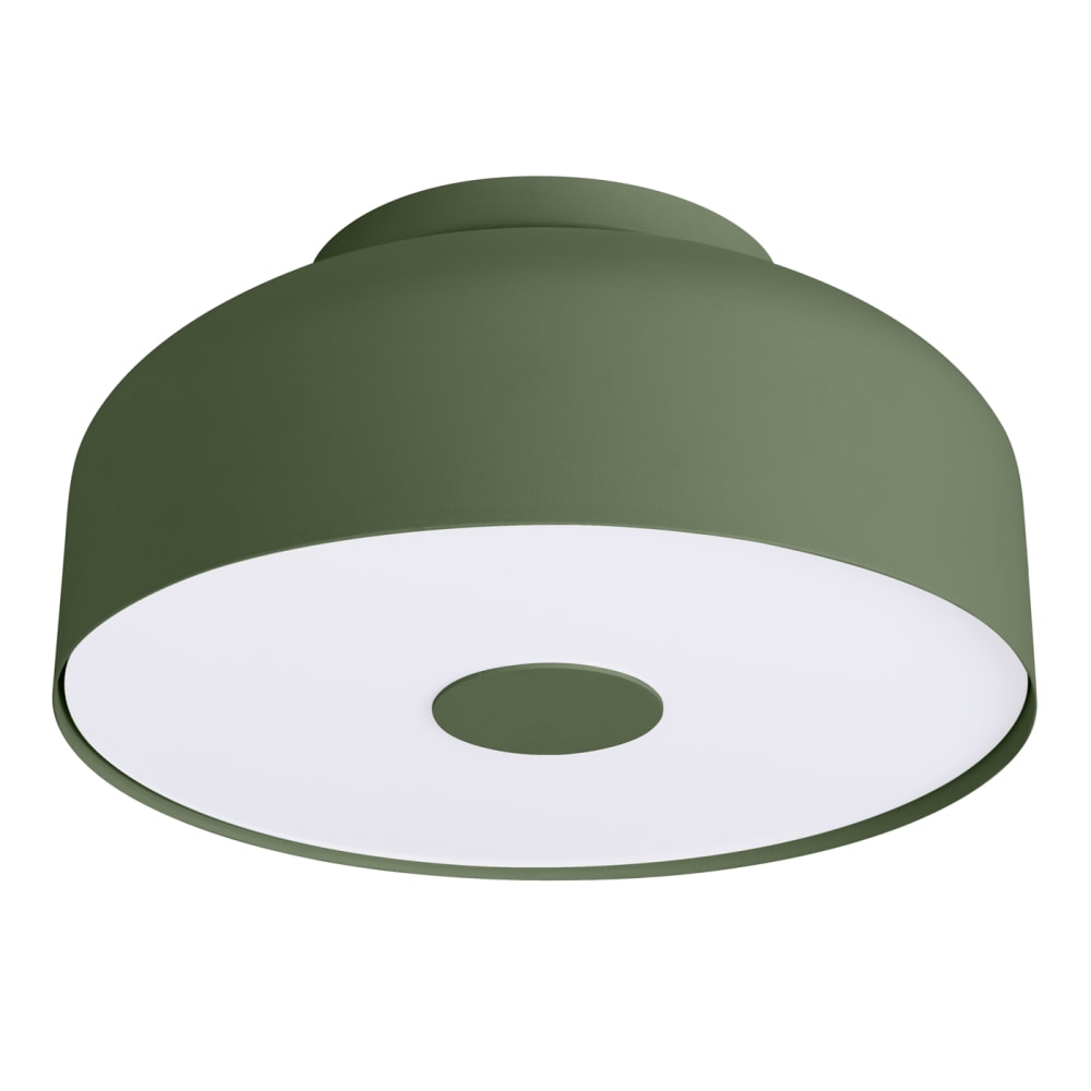 Plafonnier acier vert olive H 15 cm