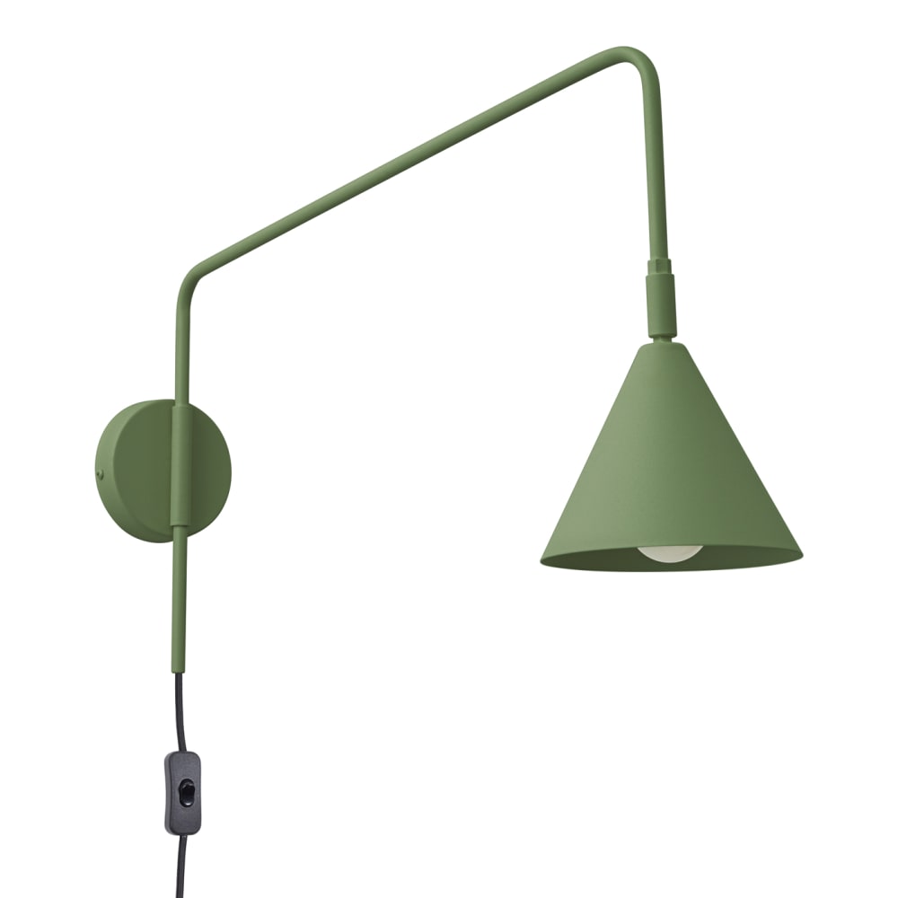 Applique acier vert olive H 30 cm