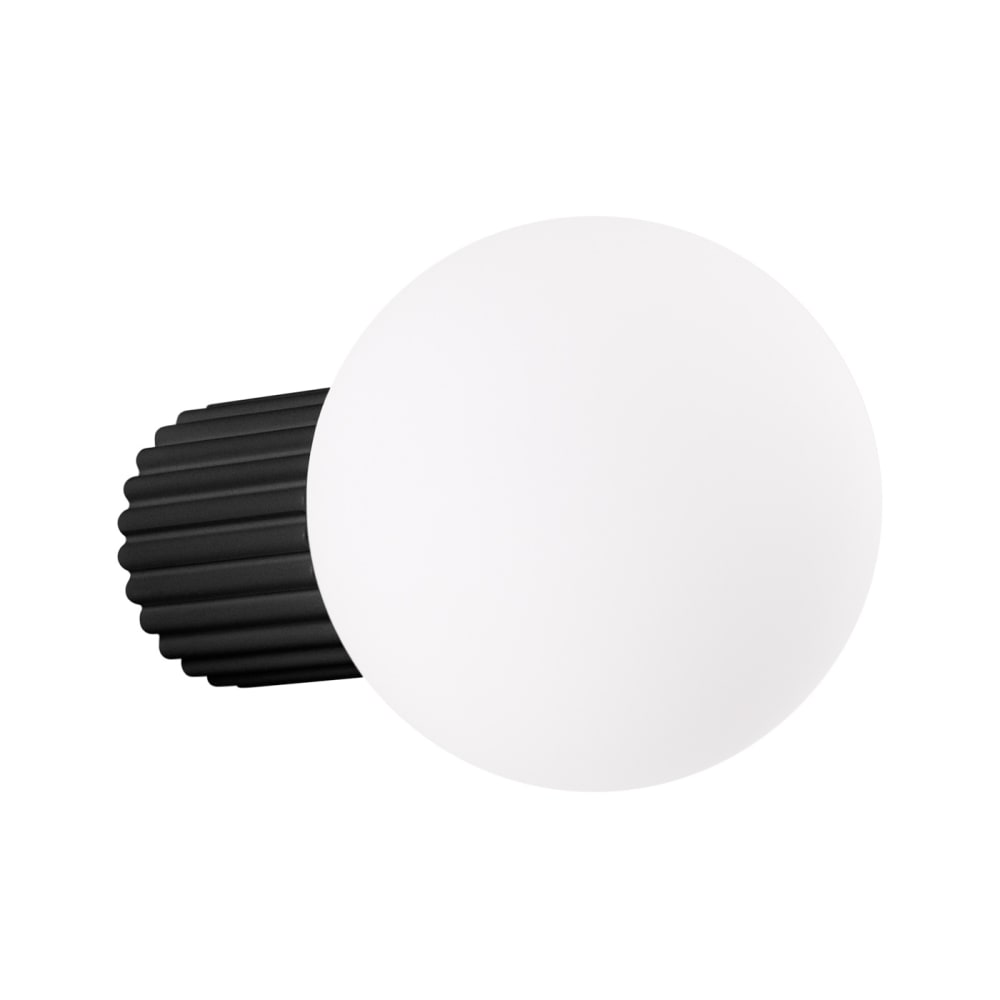 Sollux Lighting Wandleuchte aus Aluminium/Glas in Schwarz style classic chic Schwarz Aluminium
