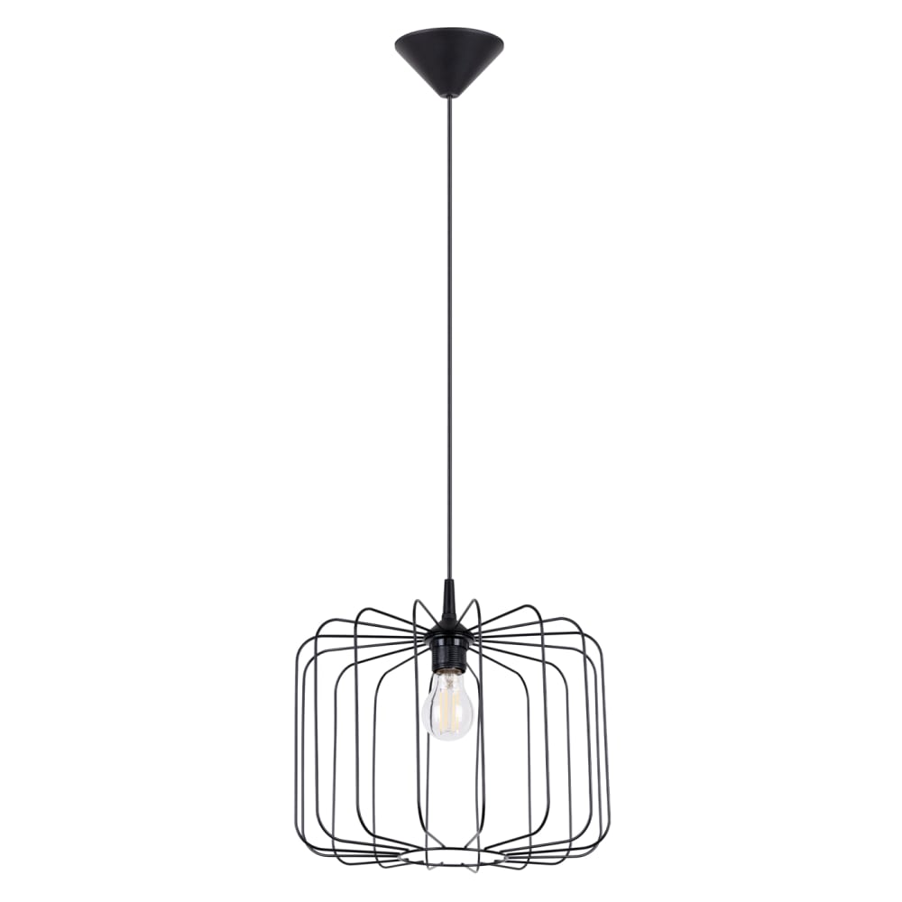 Lampe à suspension acier noir H 91 cm