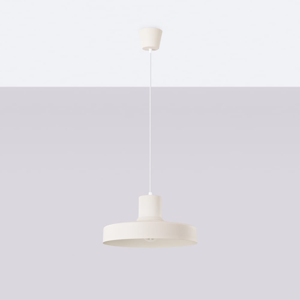 Lampe à suspension acier beige h 120 cm — vue 3