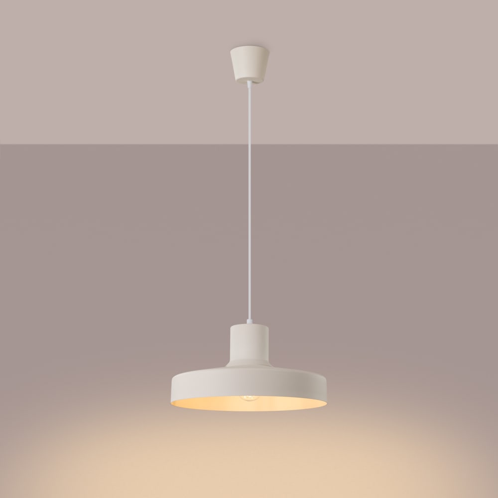 Lampe à suspension acier beige h 120 cm — vue 4