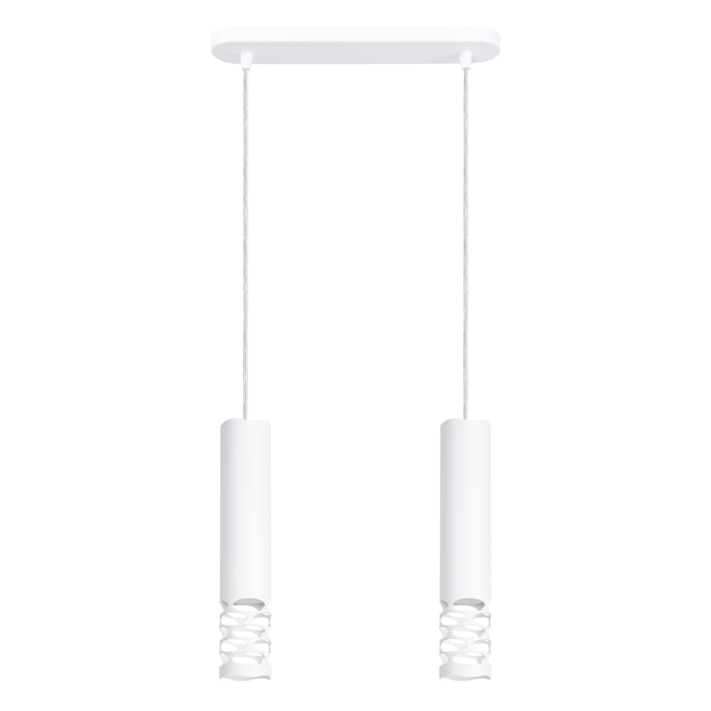 Lampe à suspension acier blanc H 125 cm