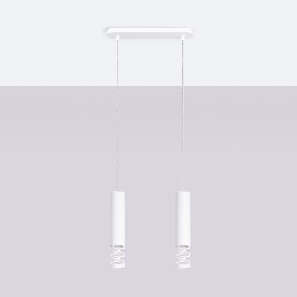 Lampe à suspension acier blanc h 125 cm — vue 3