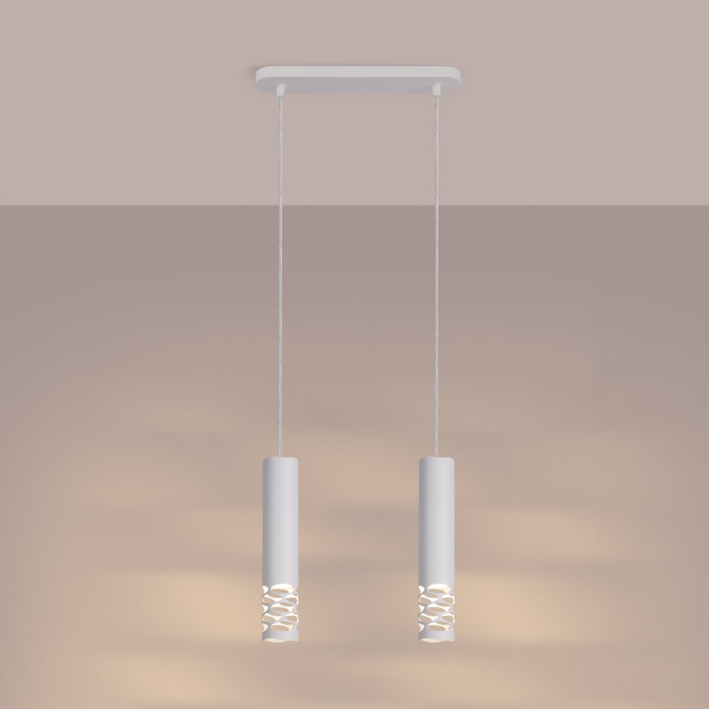 Lampe à suspension acier blanc h 125 cm — vue 4